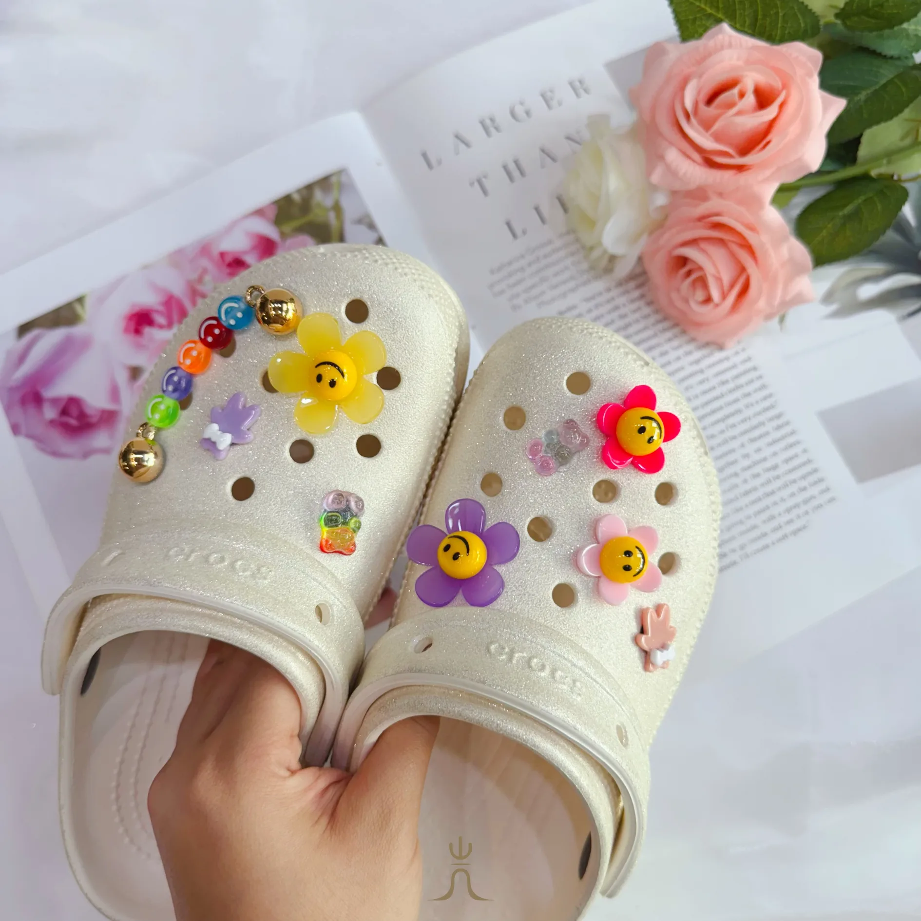 小花笑臉鏈條系列｜Crocs鞋扣 - Image 1