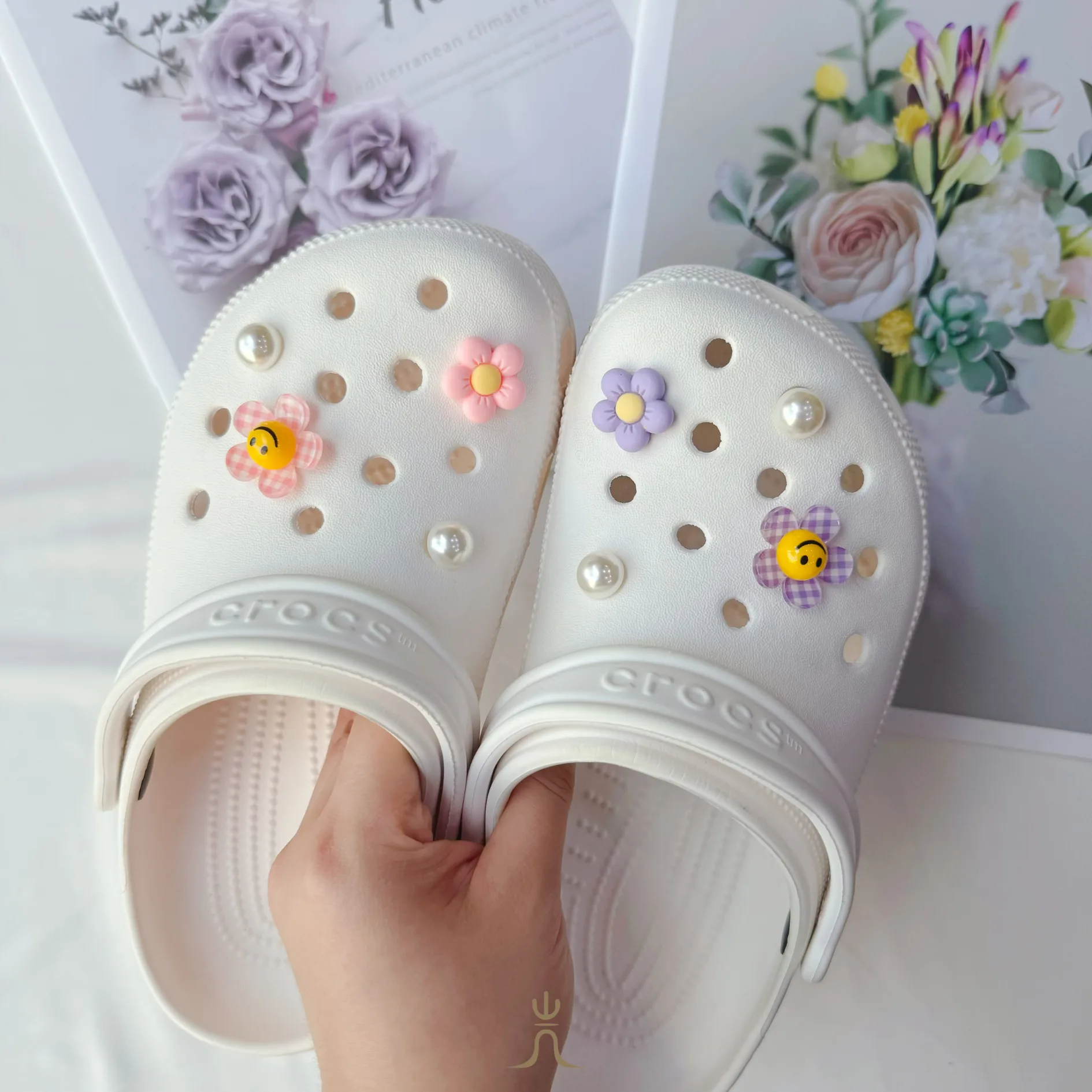 格紋小花珍珠｜Crocs鞋扣 thumbnail 2