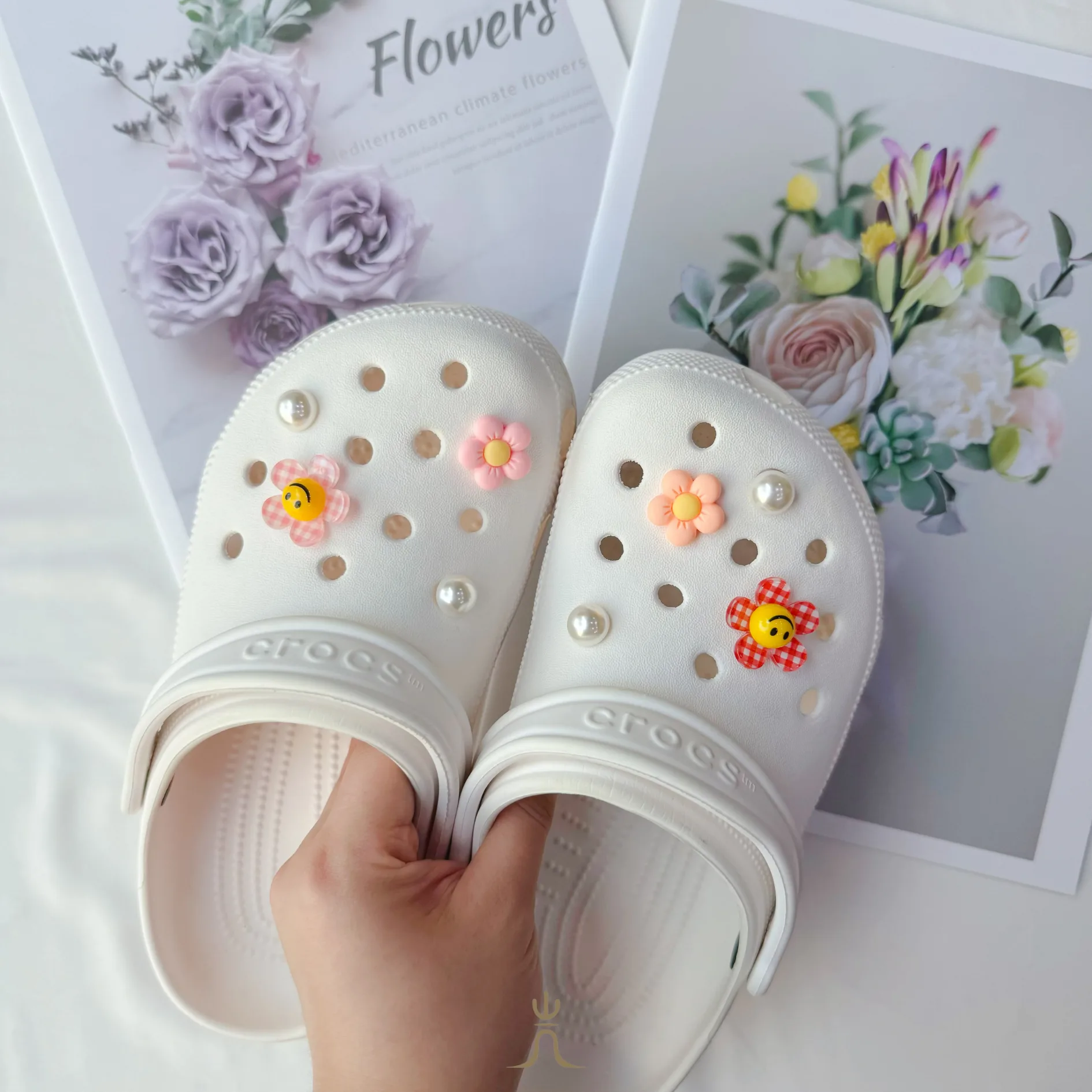 格紋小花珍珠｜Crocs鞋扣 thumbnail 3
