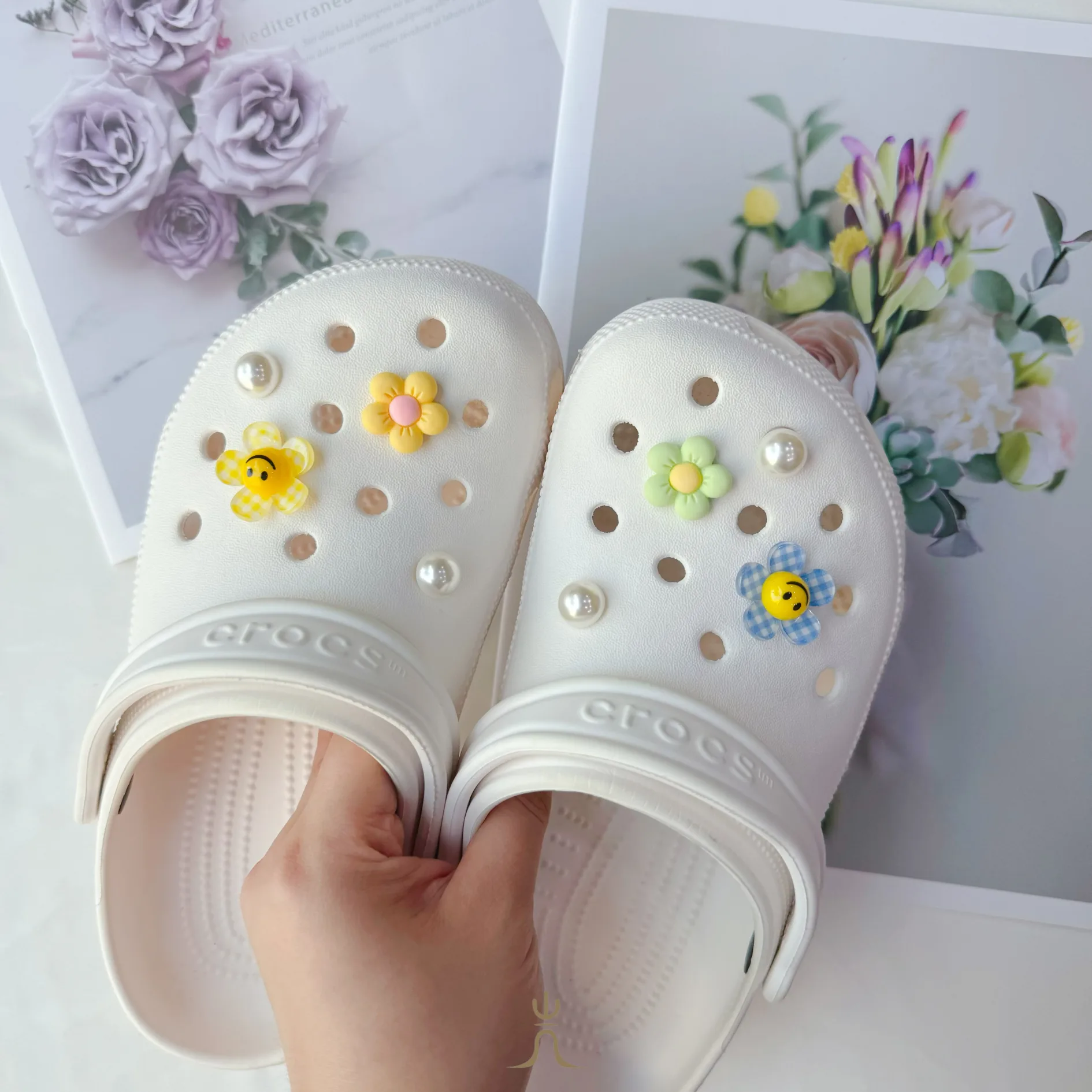 格紋小花珍珠｜Crocs鞋扣 thumbnail 4