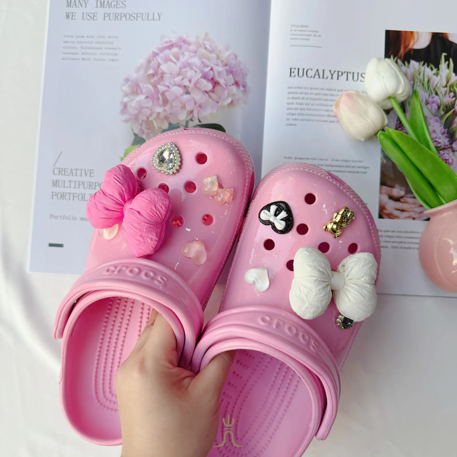格紋澎澎蝴蝶結系列｜Crocs鞋扣 thumbnail 2