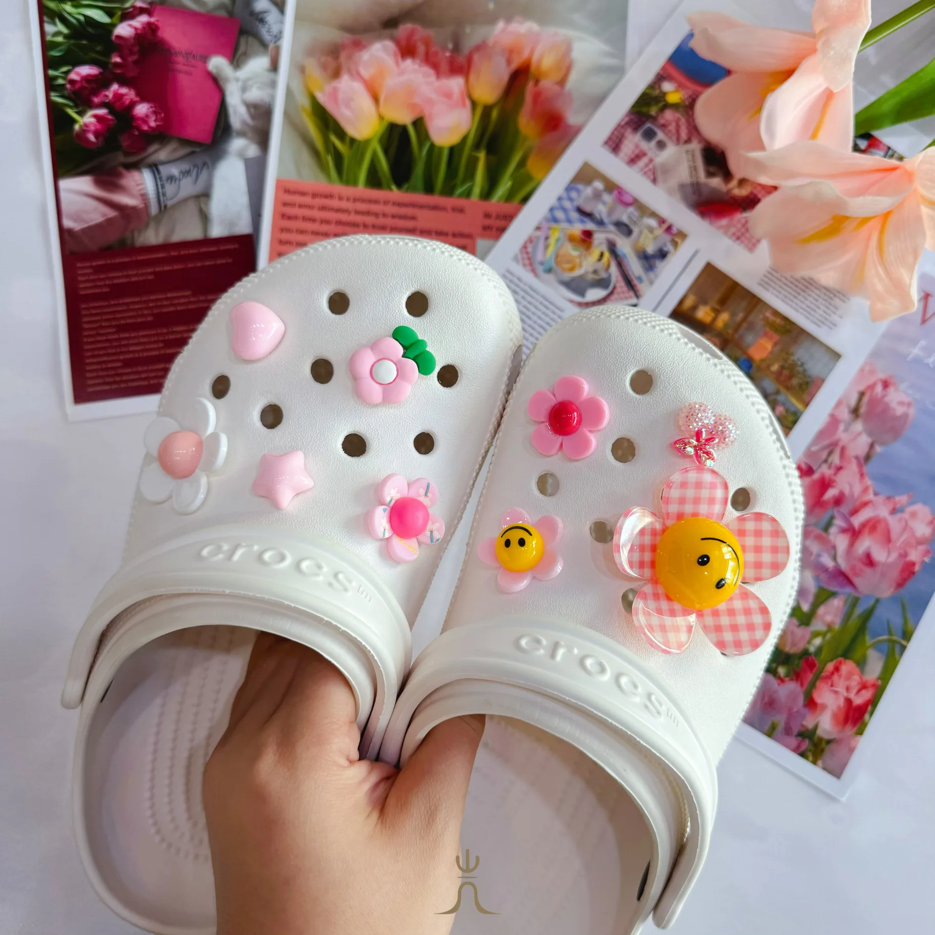 格紋笑臉小花系列｜Crocs鞋扣 thumbnail 2