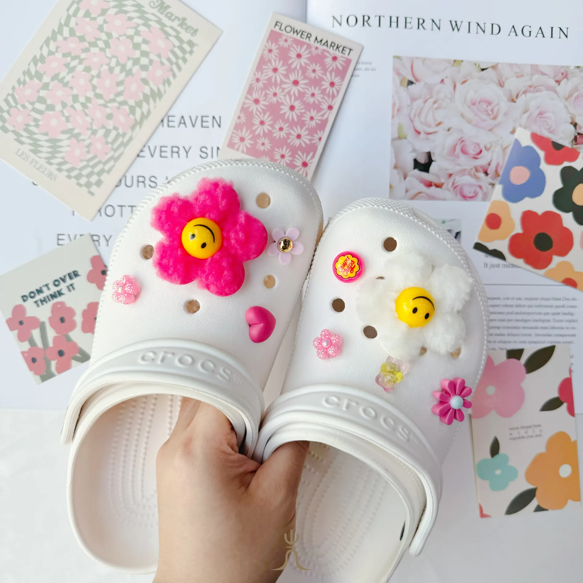 毛絨笑臉花糖果系列｜Crocs鞋扣 - Image 1