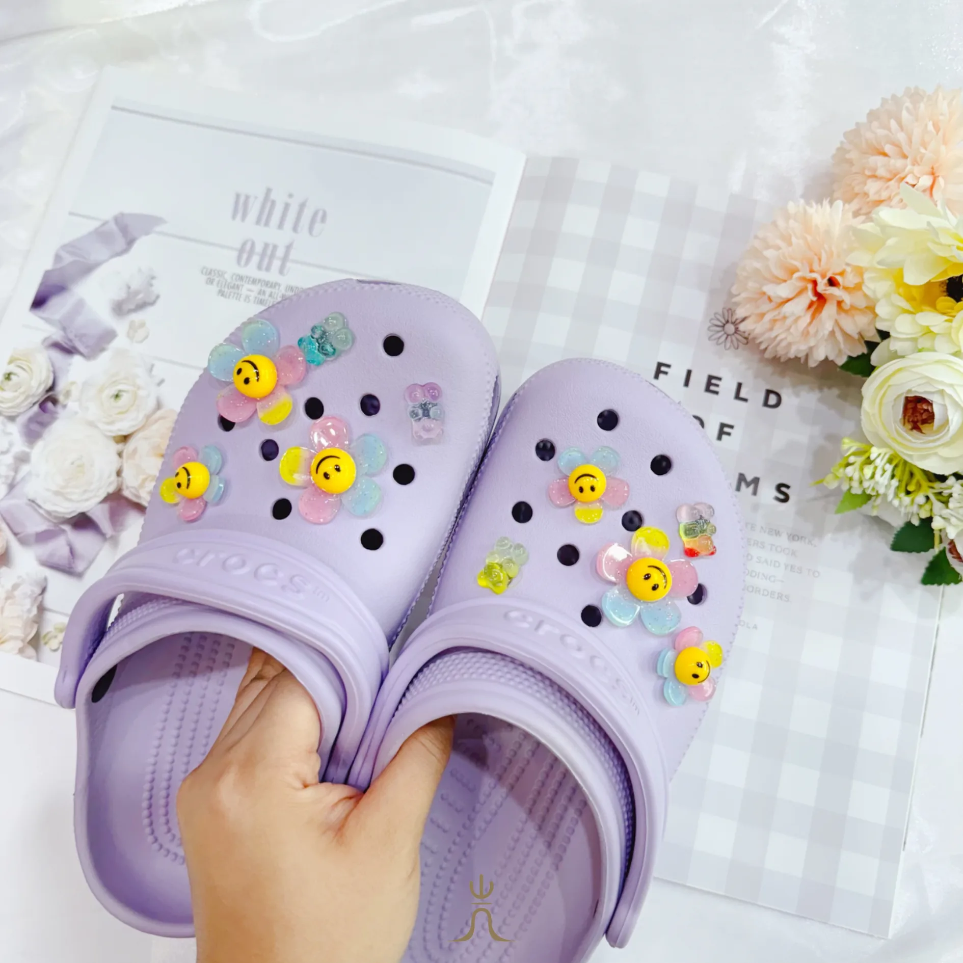 漸層格紋小花系列｜Crocs鞋扣 thumbnail 2