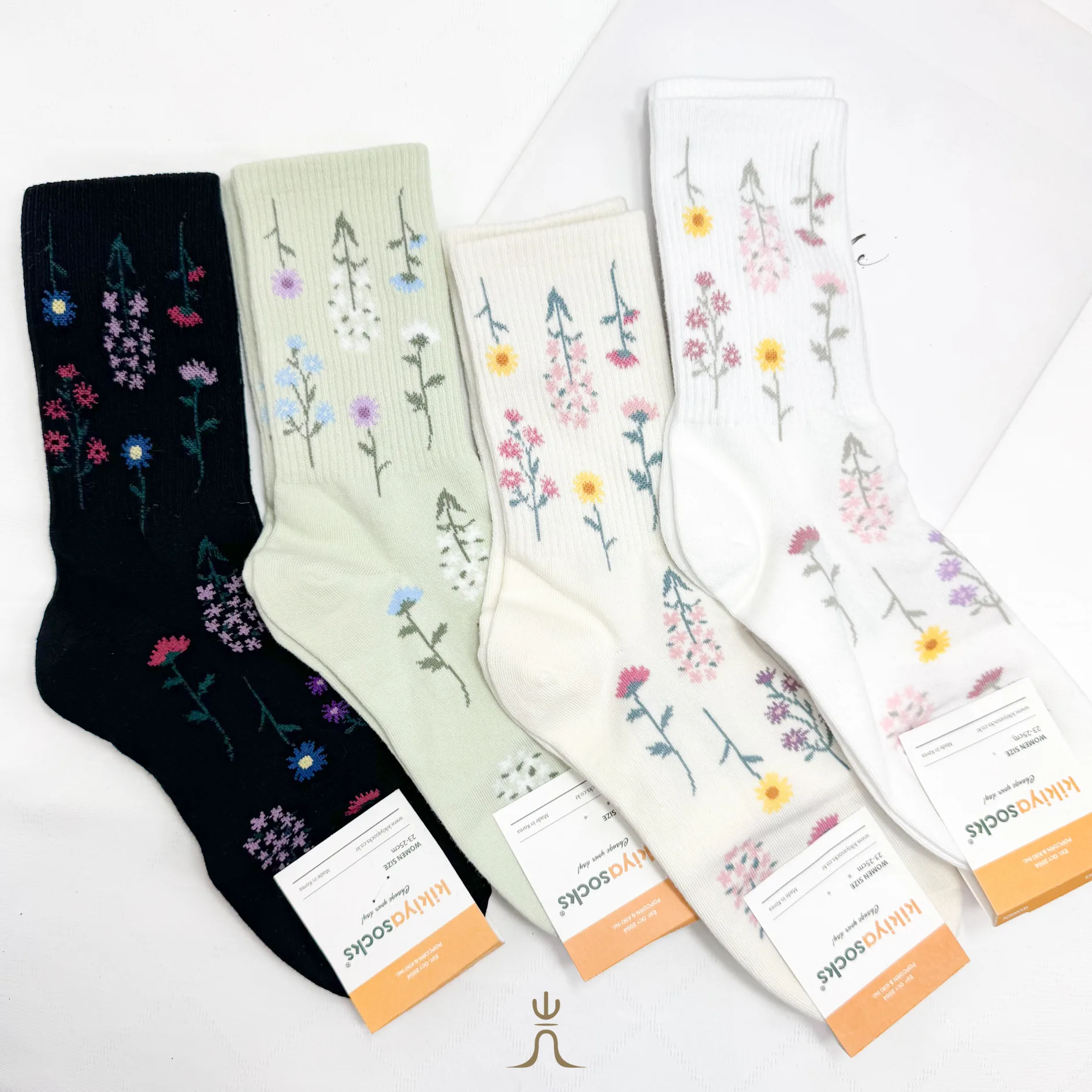 直紋花花系列棉襪