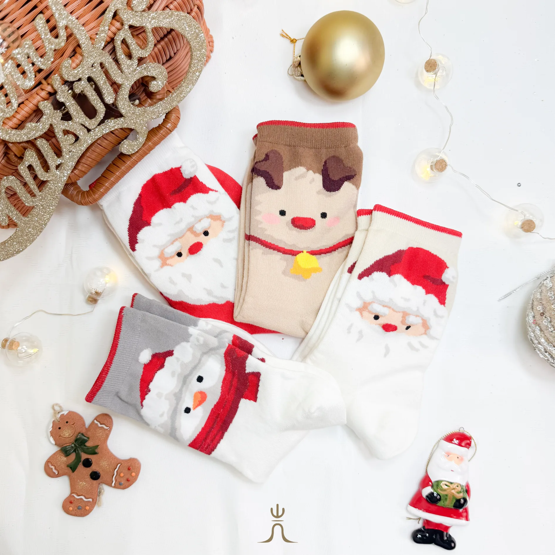 聖誕老公公麋鹿雪人棉襪 - Image 1