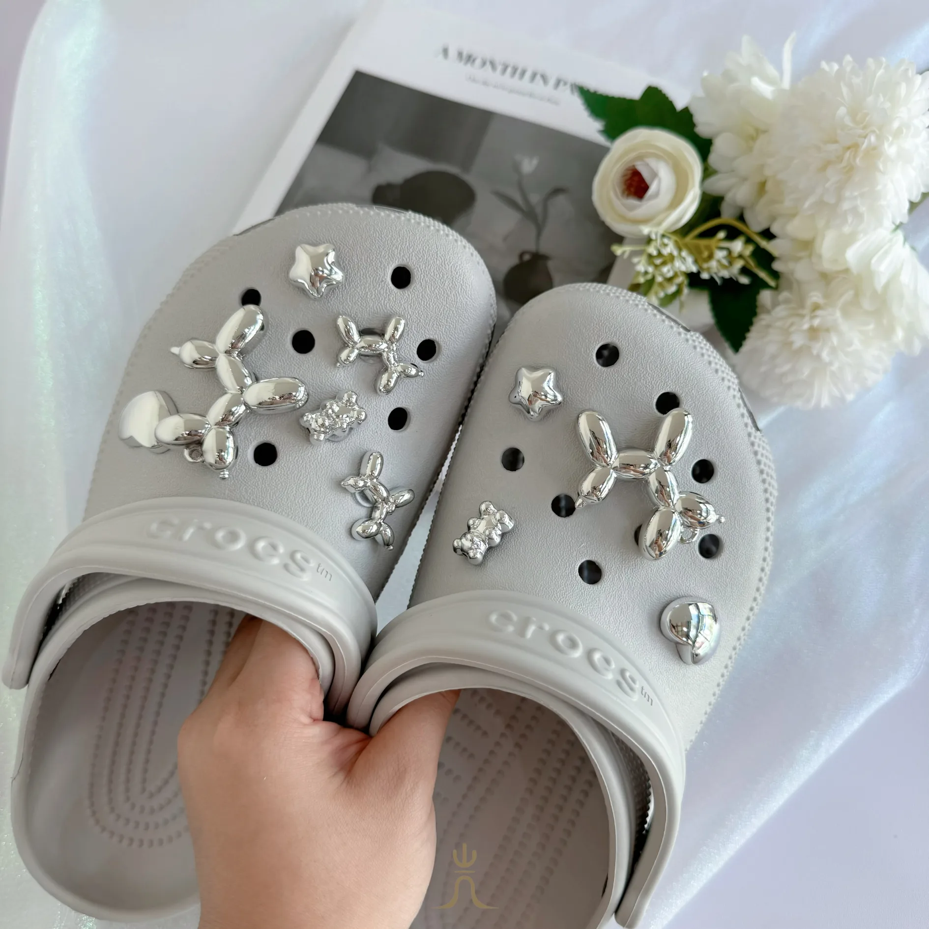 銀色氣球小狗系列｜Crocs鞋扣 - Image 1